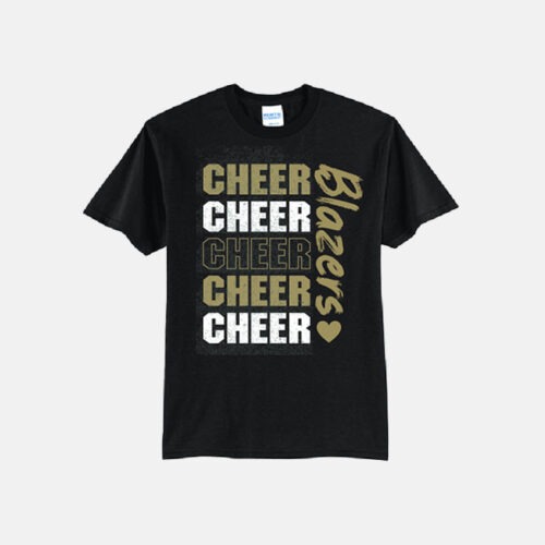 TCYFL Blazers Cheer Shirt | View: Front | Color: Black