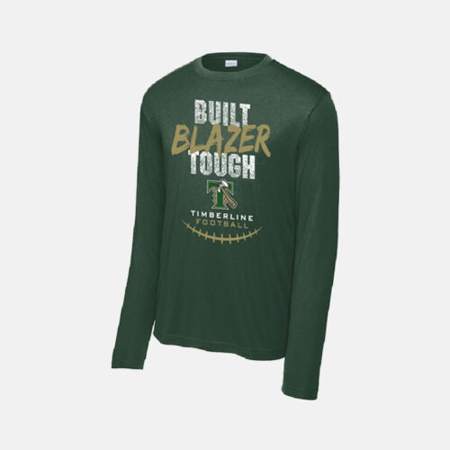 TCYFL Blazers Football Built Tough Dri-Fit Long Sleeve Shirt | View: Front | Color: Dark Green