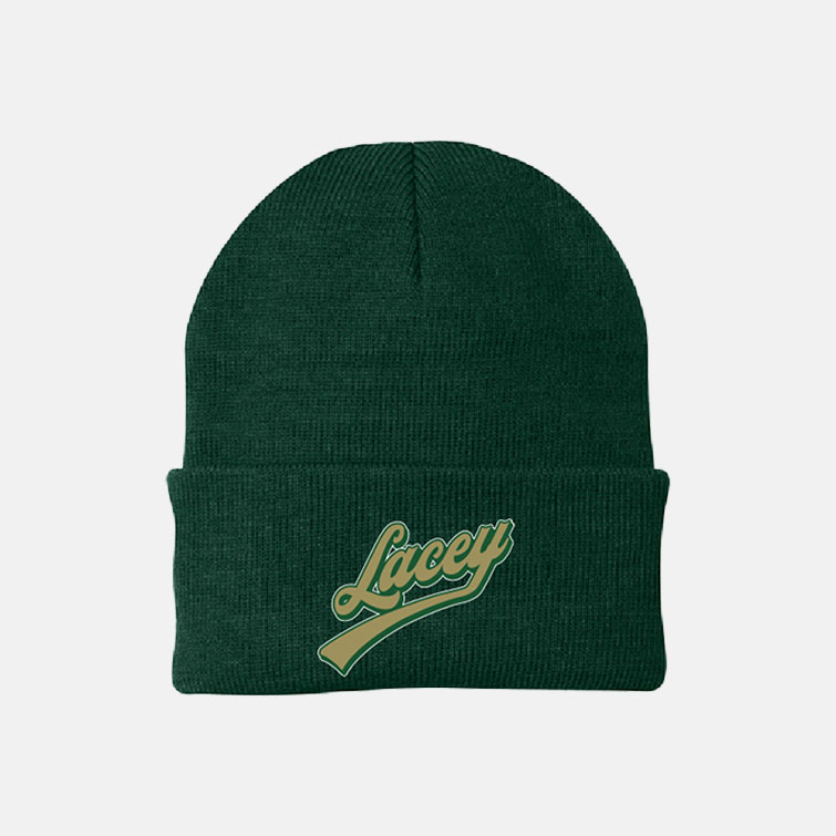 TCYFL Blazers Football Brim Beanie | View: Front | Color: Dark Green