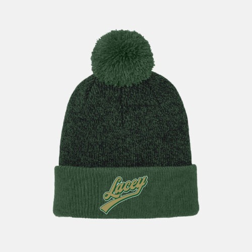 TCYFL Blazers Football Pom Beanie | View: Front | Color: Dark Green