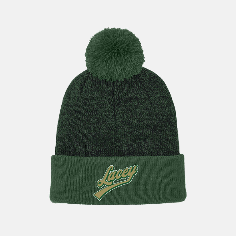 TCYFL Blazers Football Pom Beanie | View: Front | Color: Dark Green