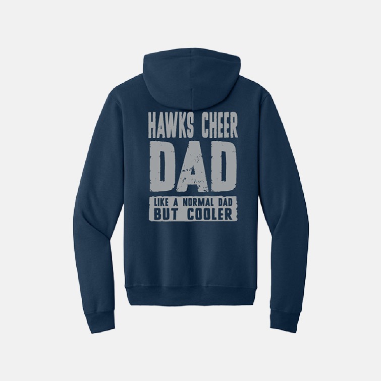 TCYFL Hawks Cheer Dad Hoodie | View: Back | Color: Navy