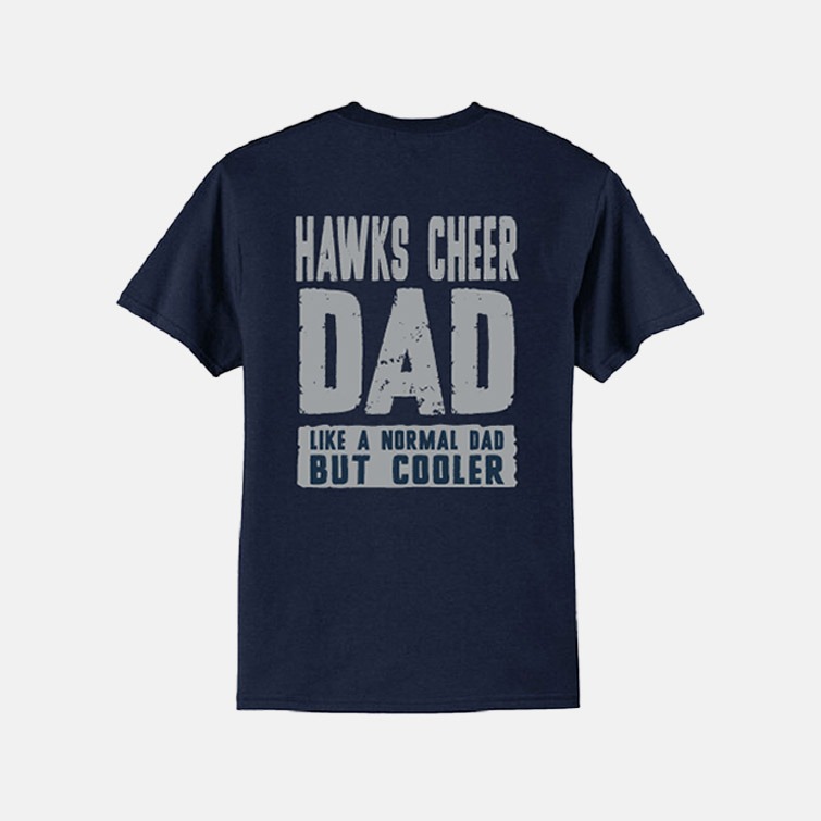TCYFL Hawks Cheer Dad Shirt | View: Back | Color: Navy