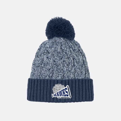TCYFL Hawks Cheer Pom Beanie | View: Front | Color: Navy