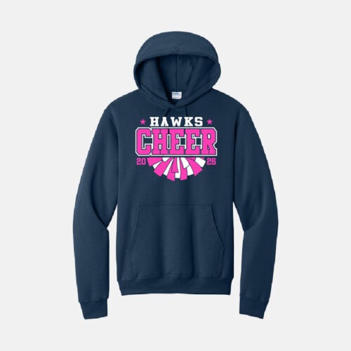 TCYFL Hawks Cheer Pom Sparkle Hoodie | View: Front | Color: Navy