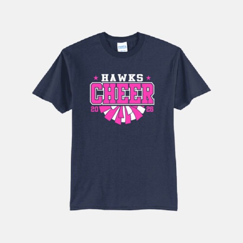 TCYFL Hawks Cheer Pom Sparkle Shirt | View: Front | Color: Navy