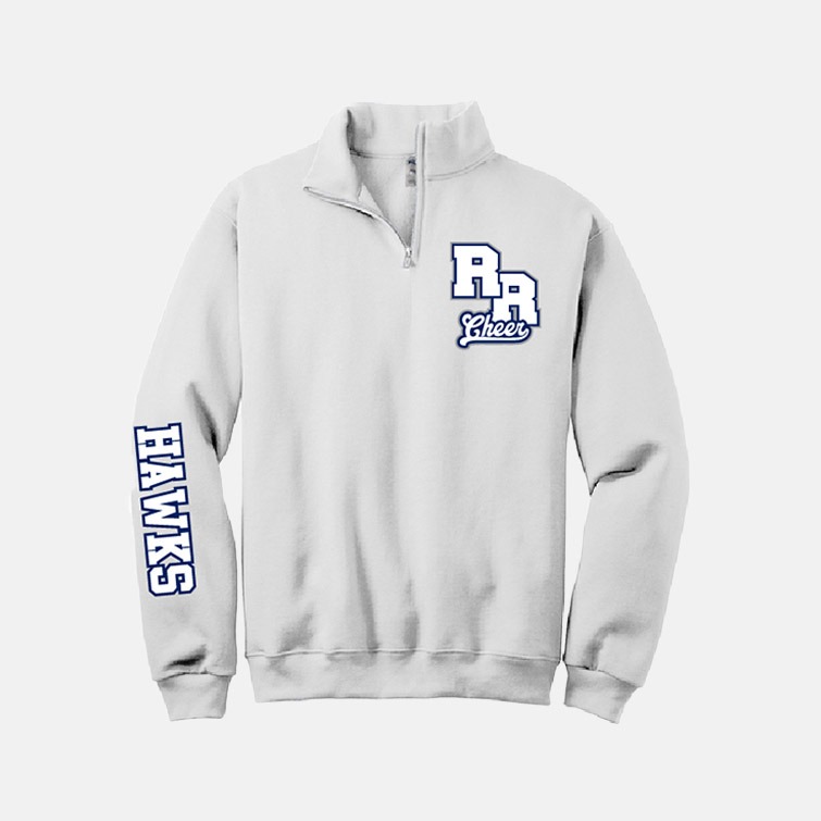 TCYFL Hawks Cheer RR 1/4 Zip | View: Front | Color: White
