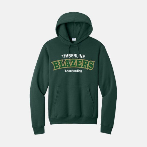 Timberline High School Cheer Hoodie | View: Front | Color: Forest Green