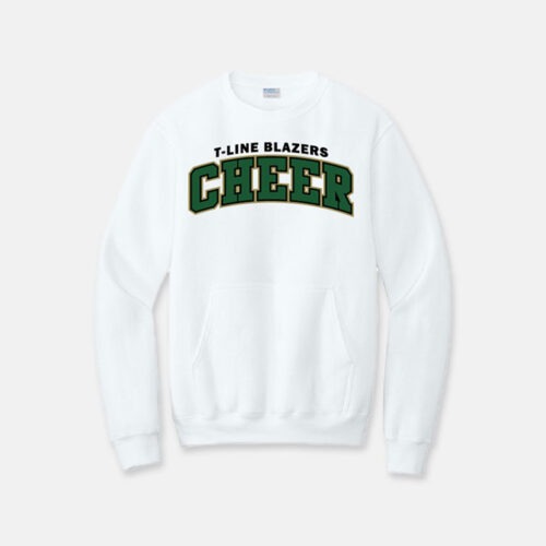 Timberline High School Cheer Pocket Crewneck | View: Front | Color: White