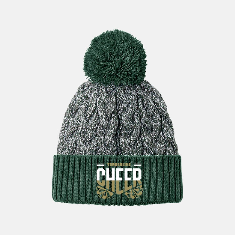 Timberline High School Cheer Pom Beanie | View: Front | Color: Forest Green