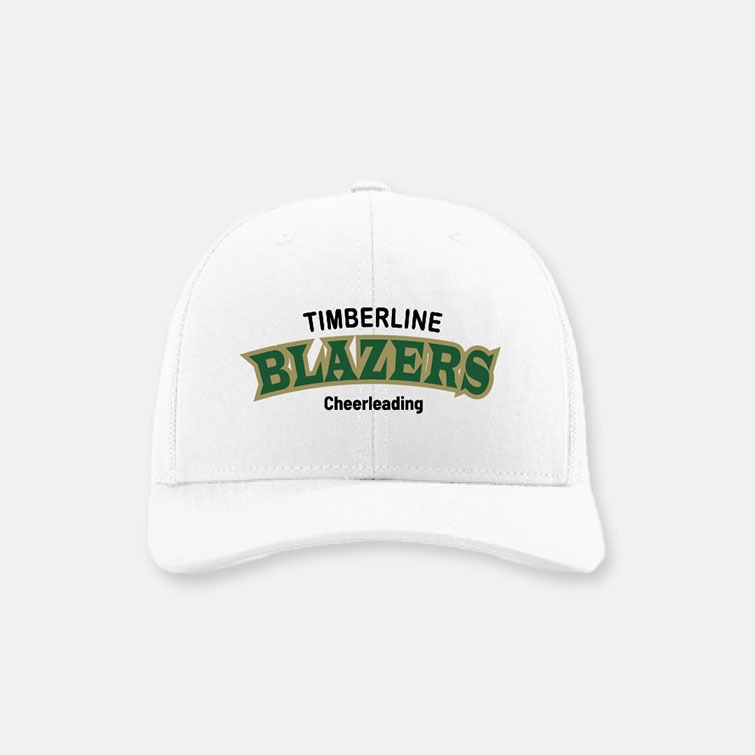 Timberline High School Cheer Blazers Cheerleading Richardson Snapback Hat | View: Front | Color: White