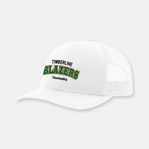 Timberline High School Cheer Blazers Cheerleading Richardson Snapback Hat | View: Side | Color: White