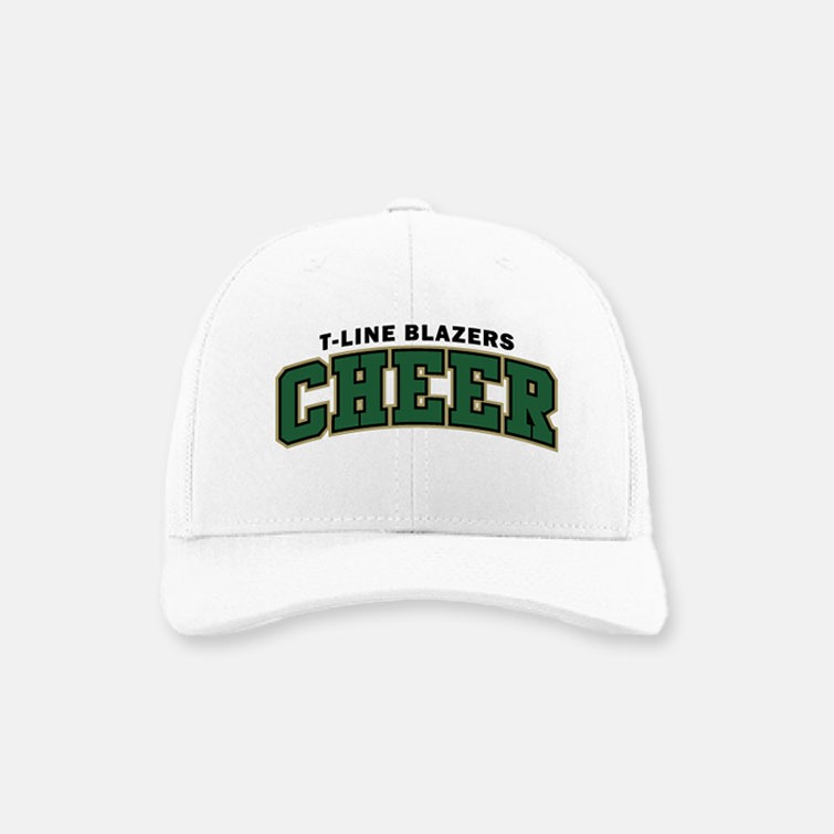 Timberline High School Cheer T-Line Cheer Richardson Snapback Hat | View: Front | Color: White