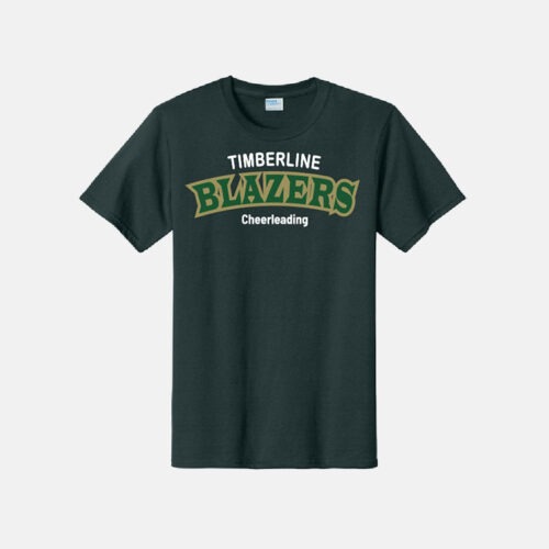 Timberline High School Cheer Shirt | View: Front | Color: Forest Green
