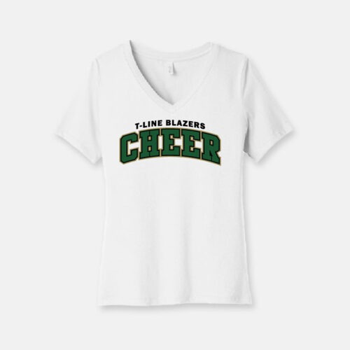 Timberline High School Cheer V-Neck Shirt | View: Front | Color: White