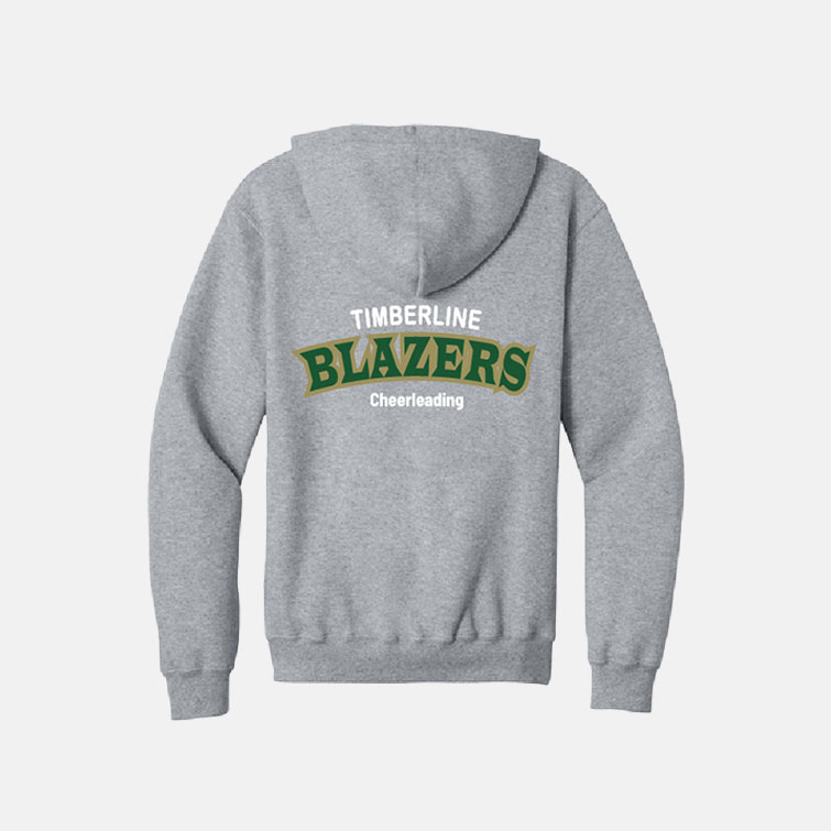 Timberline High School Cheer WeB4Me Full Zip Hoodie | View: Back | Color: Heather Grey