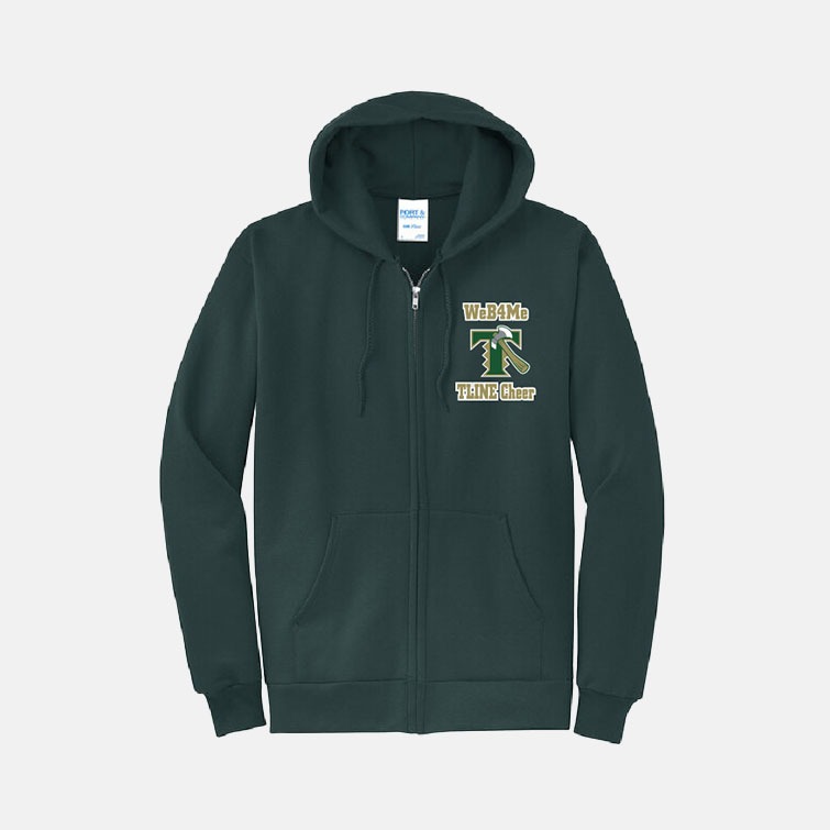 Timberline High School Cheer WeB4Me Full Zip Hoodie | View: Front | Color: Forest Green