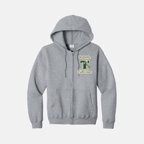 Timberline High School Cheer WeB4Me Full Zip Hoodie | View: Front | Color: Heather Grey